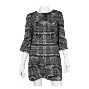 Banana Republic Plaid Shift Dress Bell Sleeves